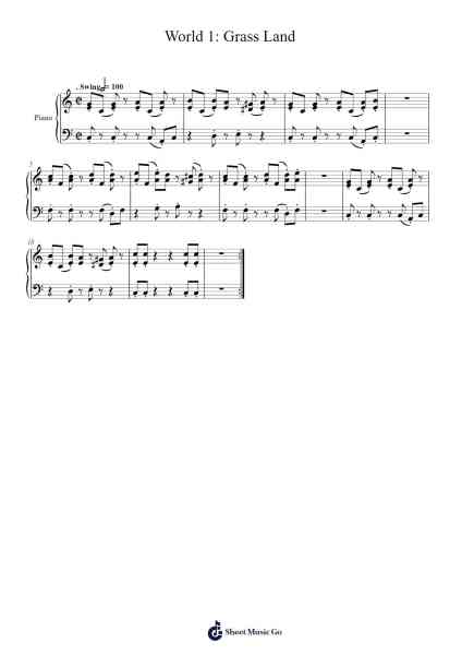 World 1: Grass Land - Super Mario Bros. 3 Sheet Music by Koji Kondo-Arr.Emton