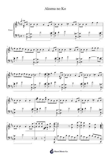Akuma no Ko Sheet Music by Ai Higuchi-Arr.Leamorse Tayh