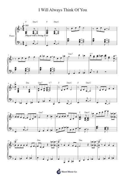 I Will Always Think Of You Sheet Music by Jane Krakowski/Colman Domingo-Arr.Lencher Jameswyatt