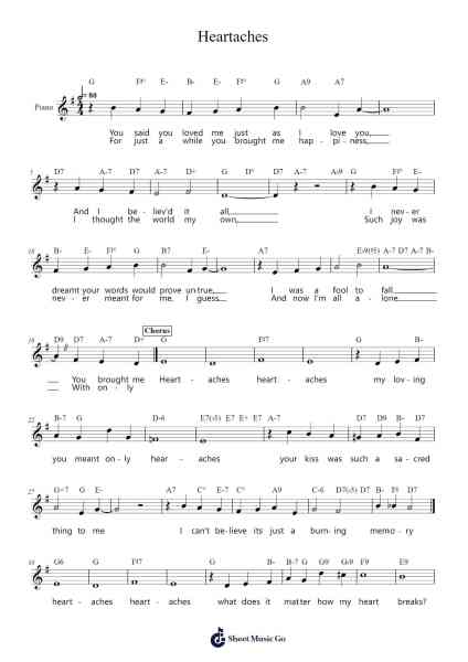 Heartaches Ноты для фортепиано от Al Hoffman-Arr.Kyleret Earlkyle