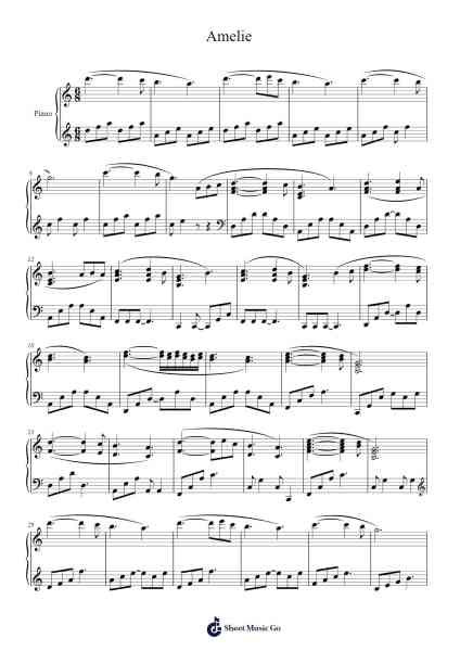 Amelie Sheet Music by Yann Tiersen-Arr.Doulow