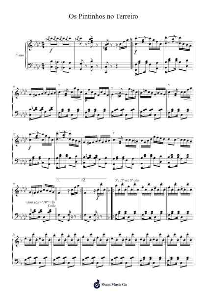 Os Pintinhos no Terreiro Sheet Music by Zequinha de Abreu-Arr.Rydiah
