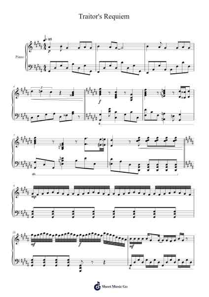 Traitor's Requiem Sheet Music by Daisuke Hasegawa-Arr.Fieldsid Zoecob
