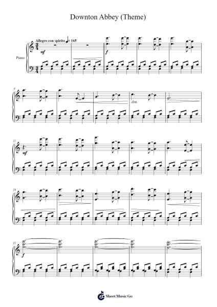 Downton Abbey (Theme) Sheet Music by John Lunn-Arr.Denre