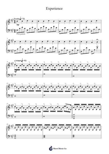 Experience Sheet Music by Ludovico Einaudi-Arr.Yalegus