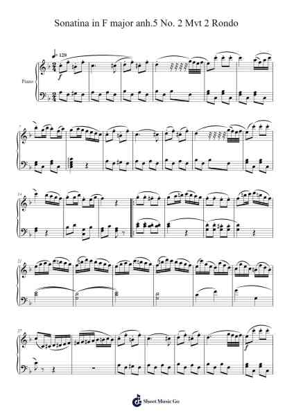 Sonatina in F Major, Anh. 5 No. 2: II. Rondo Sheet Music by Ludwig van Beethoven-Arr.Thornnah