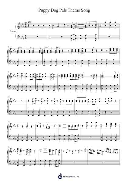 Puppy Dog Pals Theme Song Sheet Music by Andy Bean-Arr.Sidser