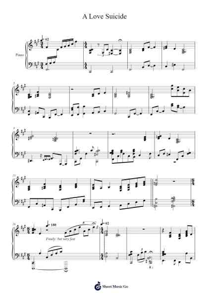 A Love Suicide Sheet Music by Yutaka Minobe-Arr.Louhal
