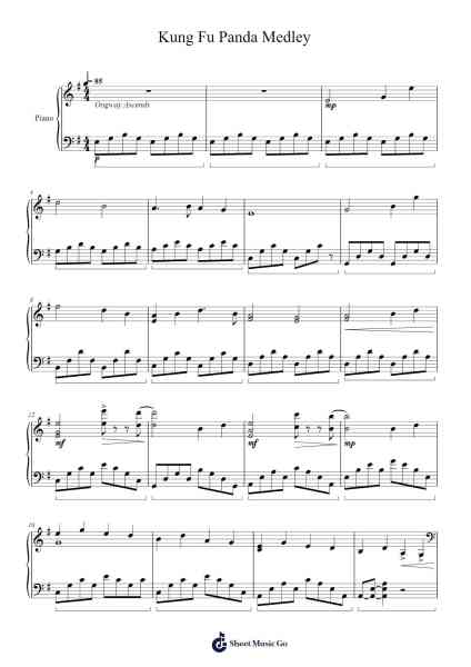 Kung Fu Panda Medley WIP Sheet Music by undefined-Arr.Wrightcia Leighgai