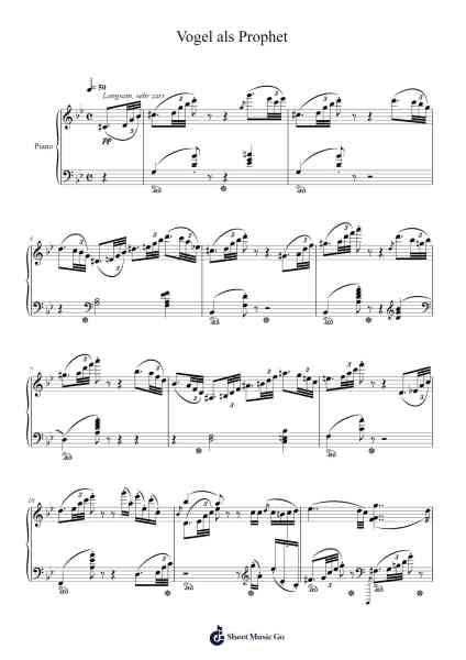 Waldszenen, Op. 82, No. 7 "Vogel als Prophet" Sheet Music by Robert Schumann-Arr.Guygray