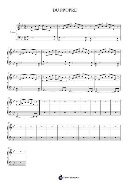DU PROPRE Sheet Music by OrelSan-Arr.Carlwilde Yonngcam