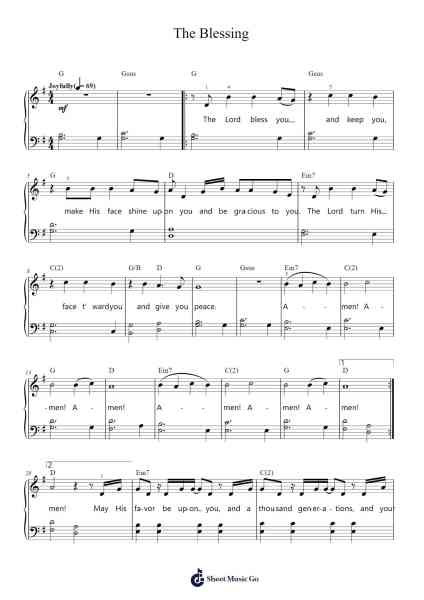 The Blessing Sheet Music by Kari Jobe-Arr.Reyblume Poundtor