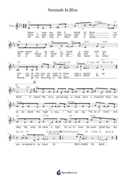 Serenade In Blue Sheet Music by Harry Warren-Arr.Yulegus
