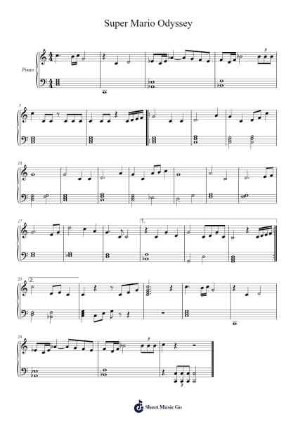 Super Mario Odyssey Sheet Music by -Arr.Odefred