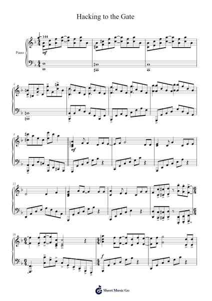 Hacking to the Gate Sheet Music by Itou Kanako-Arr.Betrae Rooqe