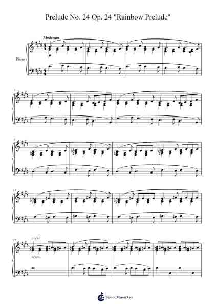 Prelude No. 24 Op. 24 "Rainbow Prelude" Sheet Music by ...etc...-Arr.Drewrwood