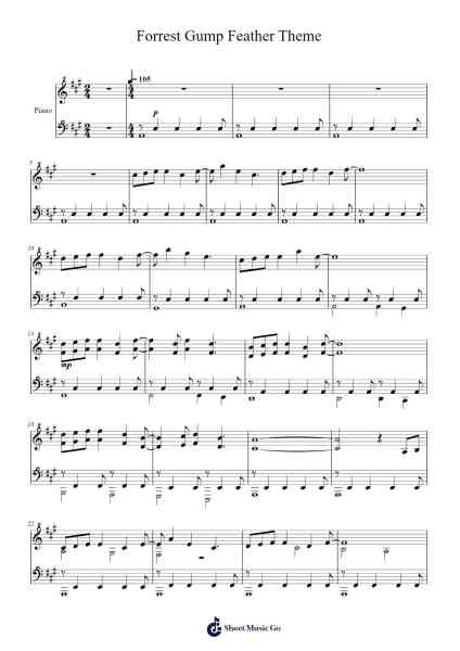 Forrest Gump Feather Theme Sheet Music by leonardotrott-Arr.Flowerthan