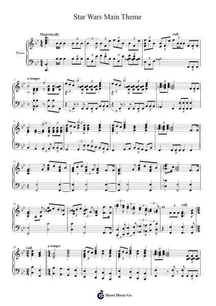 Star Wars Main Theme Sheet Music by John Williams-Arr.Reylome