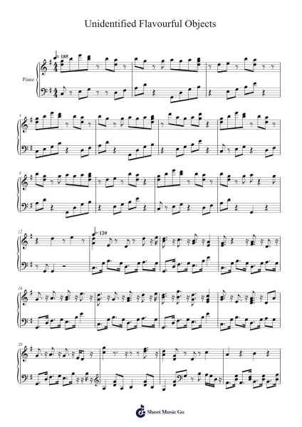 Unidentified Flavourful Objects Sheet Music by Mili-Arr.Graril