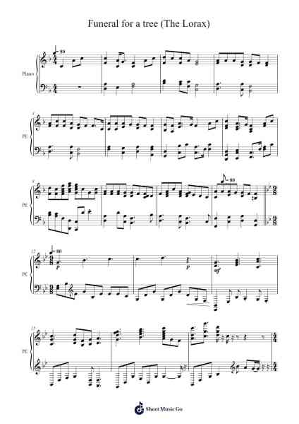 Funeral for a tree (The Lorax) Sheet Music by John Powell-Arr.Molden