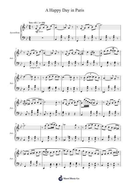 A Happy Day in Paris Sheet Music by French Cafe 24 x 7-Arr.Babdy Maudpeare