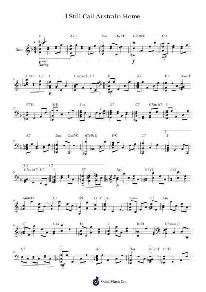 I Still Call Australia Home Sheet Music by Peter Allen-Arr.Blanes Poyale