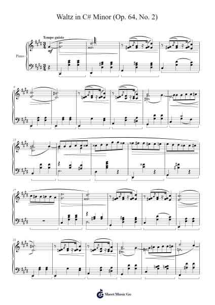 Waltz in C-Sharp Minor, Op. 64, No. 2 Sheet Music by Frédéric Chopin-Arr.Palo