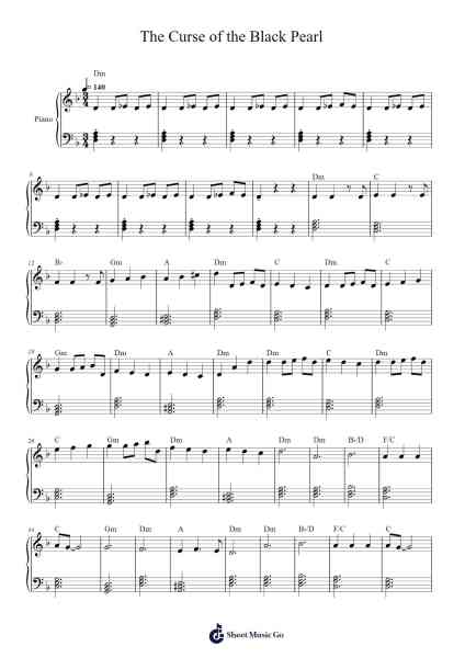 The Curse of the Black Pearl - Pirates of the Caribbean Sheet Music by Klaus Badelt-Arr.Yetlup Hoybird