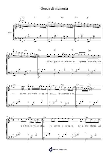 Gocce di memoria Sheet Music by Giorgia-Arr.Yorknor
