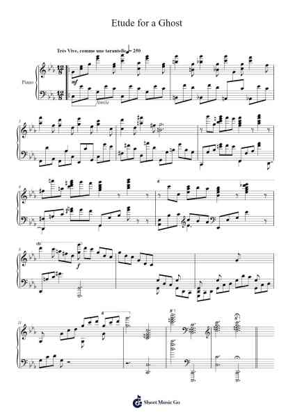 Etude for a Ghost for Piano Solo Sheet Music by Shogo Sakai-Arr.Jesphy Vebmons