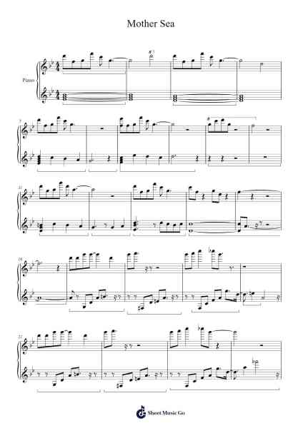 Mother Sea Sheet Music by Misc Cartoons-Arr.Yvettenat Iveshall