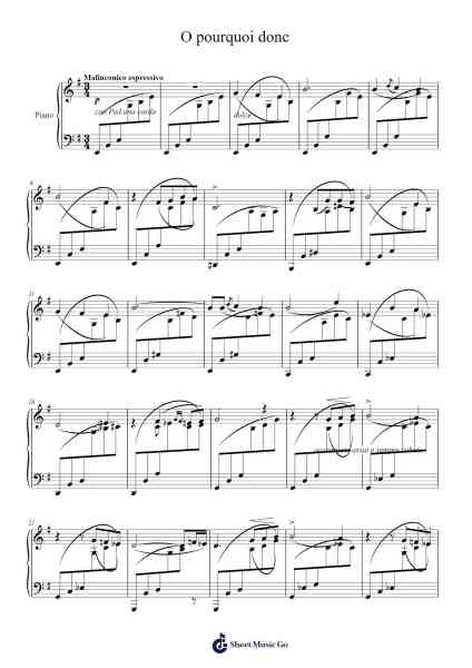 Romance S. 169, "O pourquoi donc" Sheet Music by -Arr.Wooraine Fintis