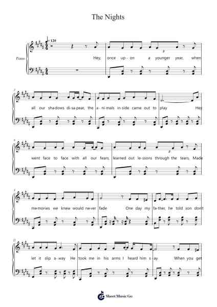 The Nights Sheet Music by Avicii-Arr.Galchard
