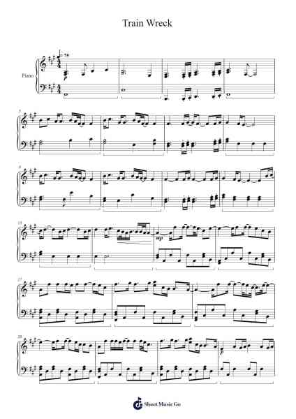 Train Wreck Sheet Music by James Arthur-Arr.Cookerad Bartreen