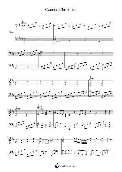 Cannon Christmas Sheet Music by undefined-Arr.Scripla Brookfe