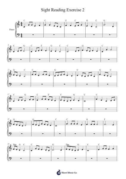 Sight Reading Exercise 2 Sheet Music by KeyBand-Arr.Caescott