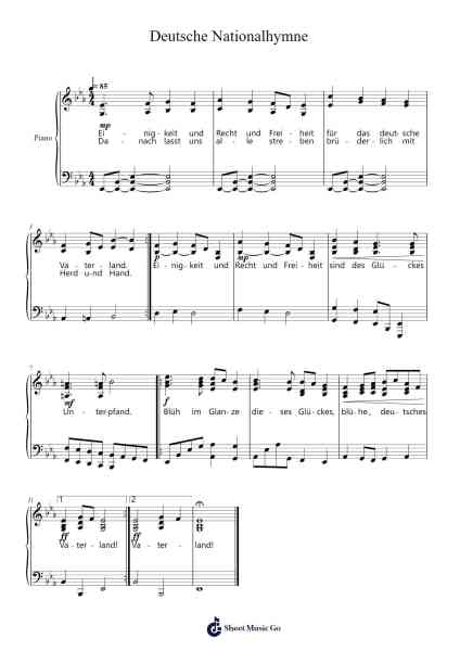 Das Lied der Deutschen (The Song of the Germans) Sheet Music by Joseph Haydn-Arr.Hudcie Rhoclark