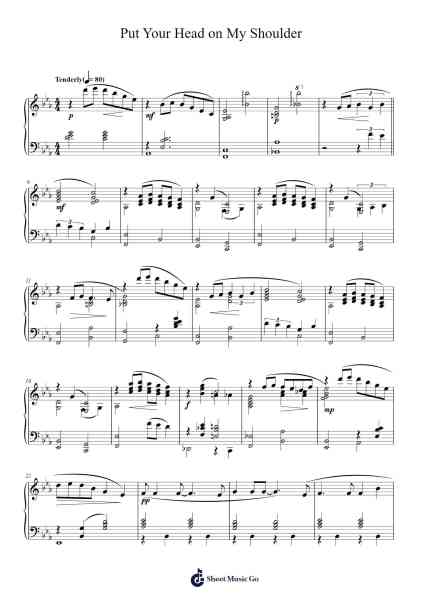 Put Your Head on My Shoulder Sheet Music by Paul Anka-Arr.Chrisphael Reedno