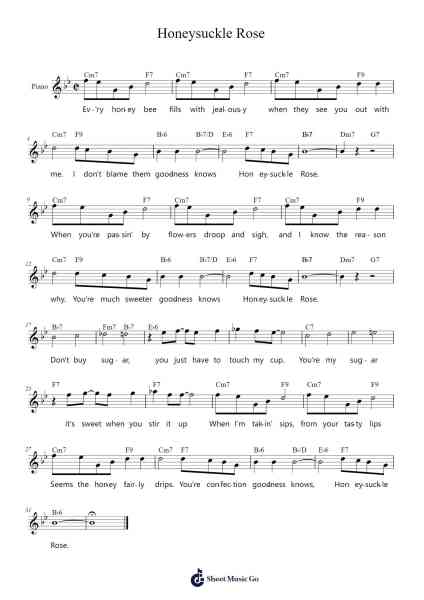 Honeysuckle Rose Notenblatt von Fats Waller-Arr.Toddjoy