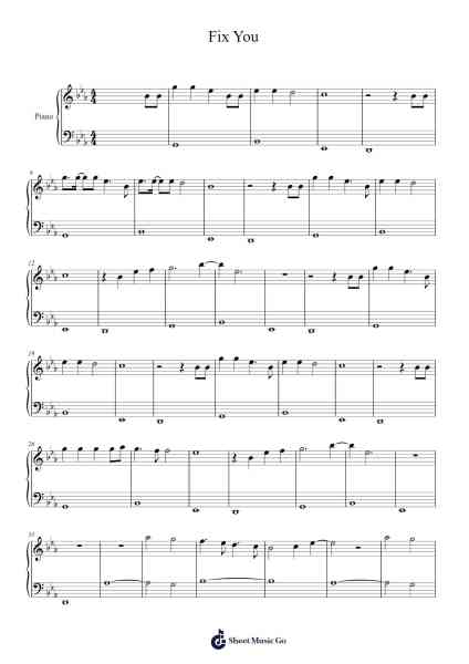 Fix You Sheet Music by Coldplay-Arr.Sanprice
