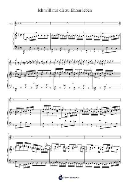 Weihnachtsoratorium, BWV 248: Aria 'Ich will nur dir zu Ehren leben' Sheet Music by Johann Sebastian Bach-Arr.Joshjean