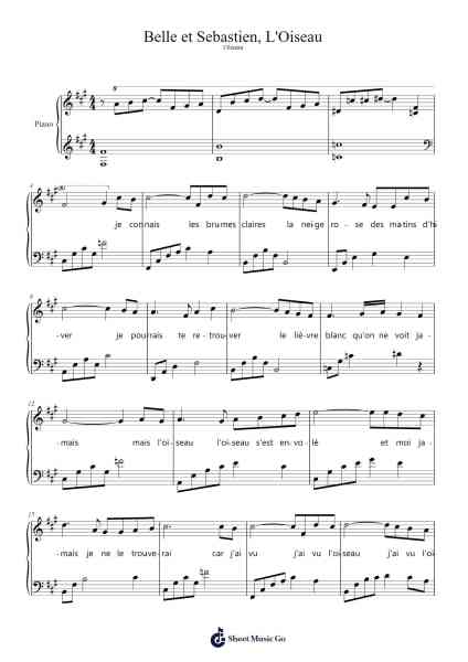Belle et Sebastien, L'Oiseau Sheet Music by Éric Demarsan/Daniel White-Arr.Reywood