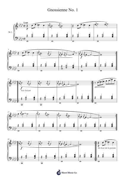 Gnossienne No. 1 Sheet Music by Erik Satie-Arr.Uppold Bruckey
