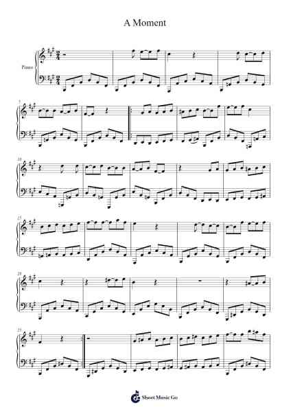 A Moment Sheet Music by Roger Eno-Arr.Relip