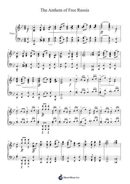 The Anthem of Free Russia Sheet Music by Александр Гречанинов-Arr.Galsnick Theothew