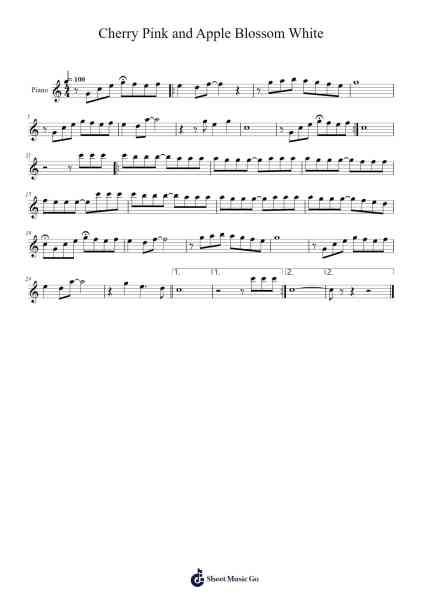 Cherry Pink and Apple Blossom White Sheet Music by Perez Prado-Arr.Huce Earlville