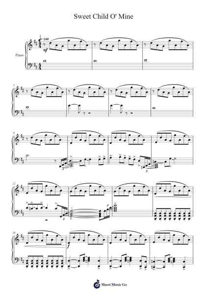 Sweet Child O' Mine Sheet Music by Guns N' Roses-Arr.Doulow