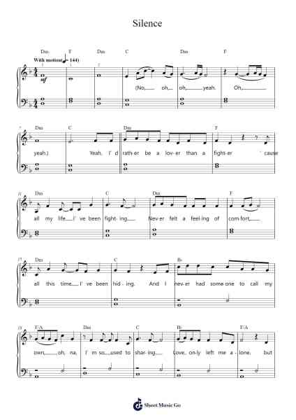 Silence Sheet Music by Marshmello/Khalid-Arr.Toursbur