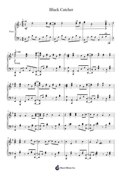 Black Catcher Sheet Music by Vickeblanka-Arr.Abralph Strares