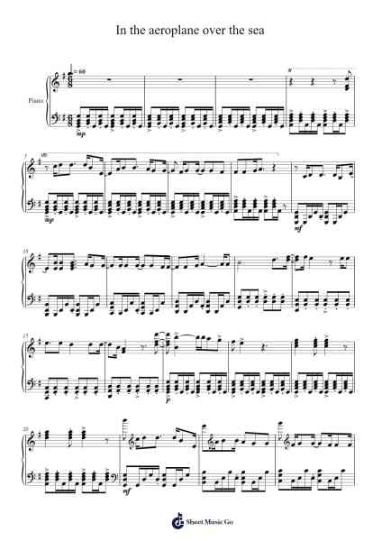 In the aeroplane over the sea Sheet Music by Neutral Milk Hotel-Arr.Simpmark
